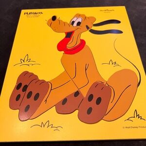 Vintage Playskool Disney Pluto Wooden Puzzle